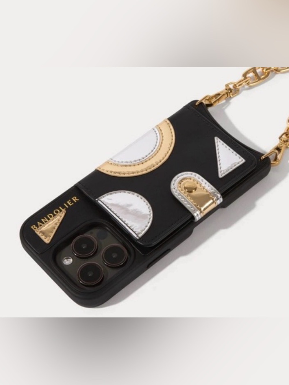 Bandolier Isla Black Leather Phone Case with wallet MagSafe NWT